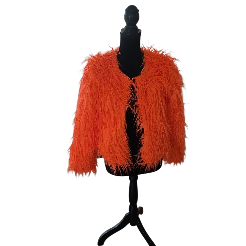 Women's Orange Teddy Jacket